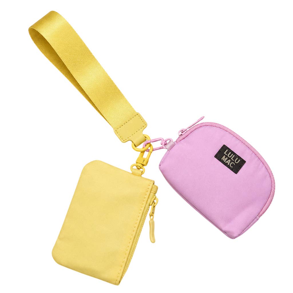 DP-8162 Butter/Light Pink Lulu Mac Double Pouch Wristlets