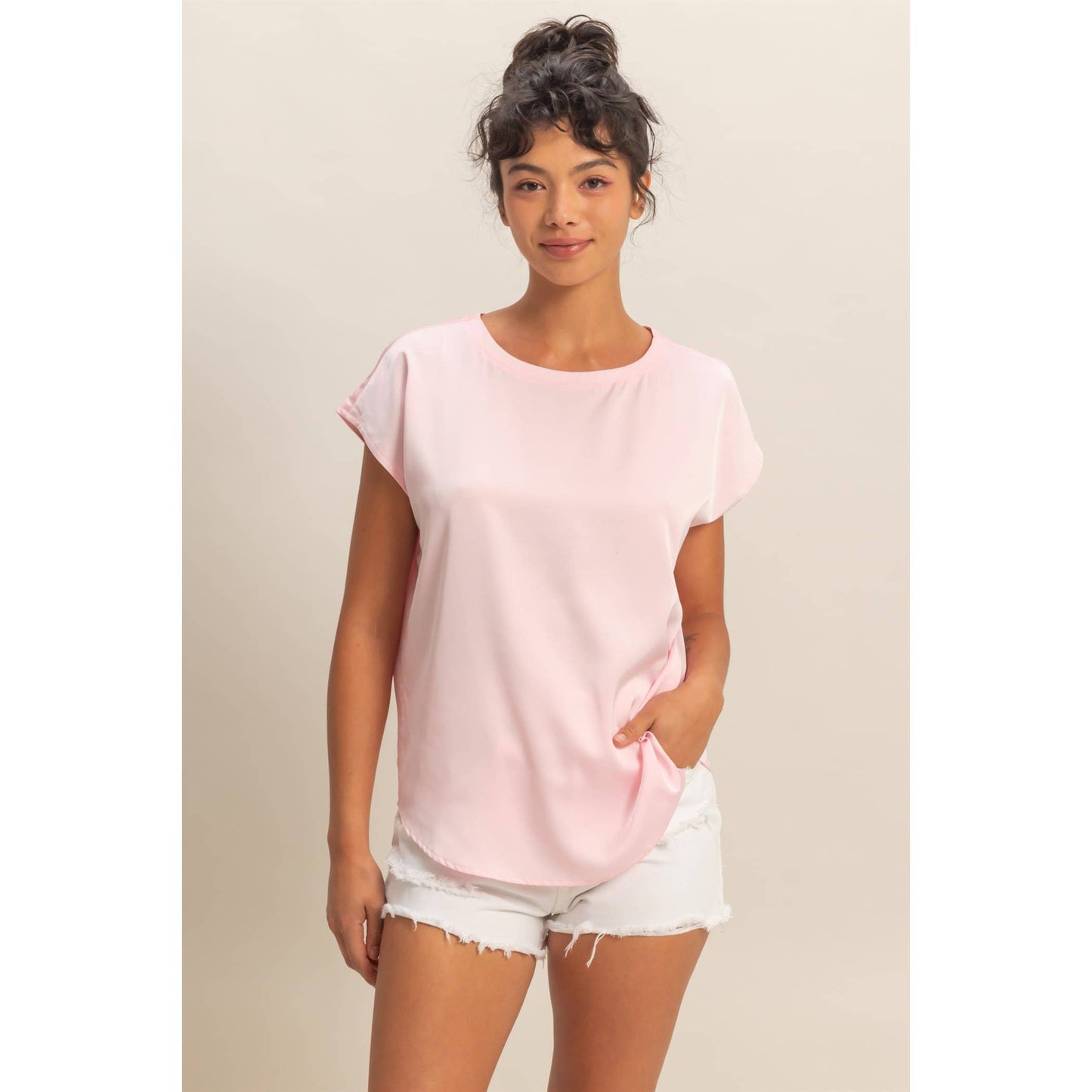 Satin Dolman Blouse