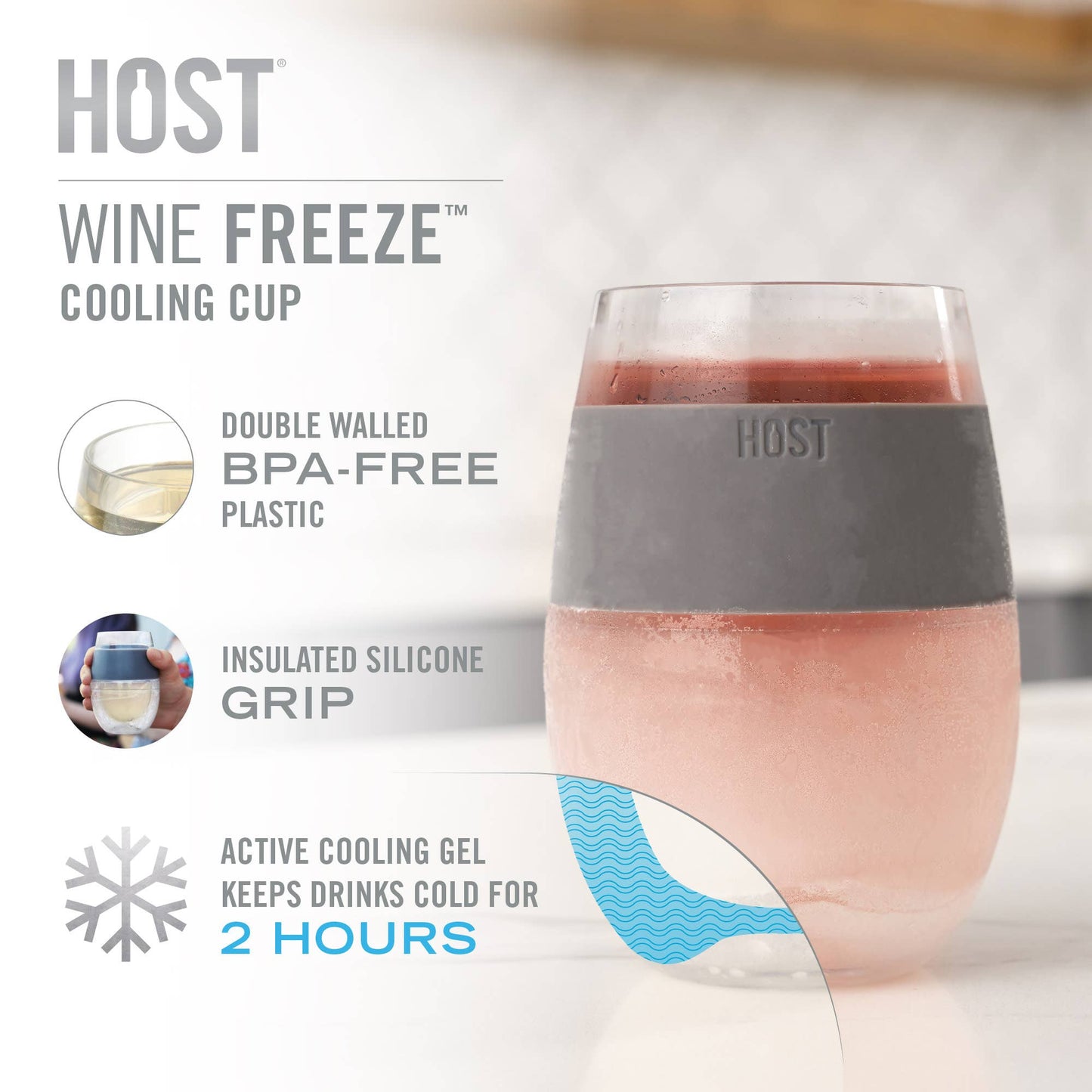 Wine FREEZE™ Cooling Cup with Cooling Gel in Unicorn Swirl