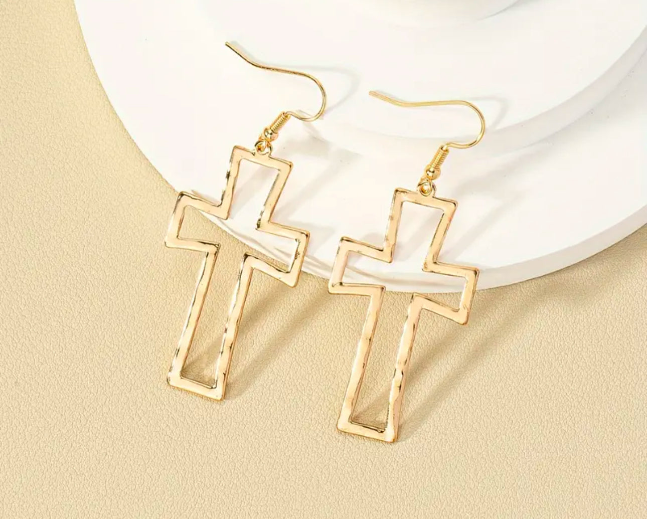 Boho Style Hollow Cross Dangle Earrings