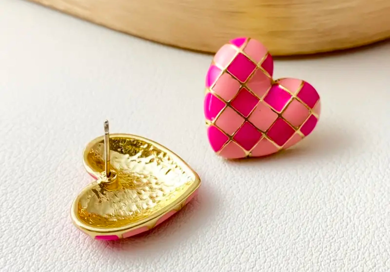 Elegant Heart Stud Earrings