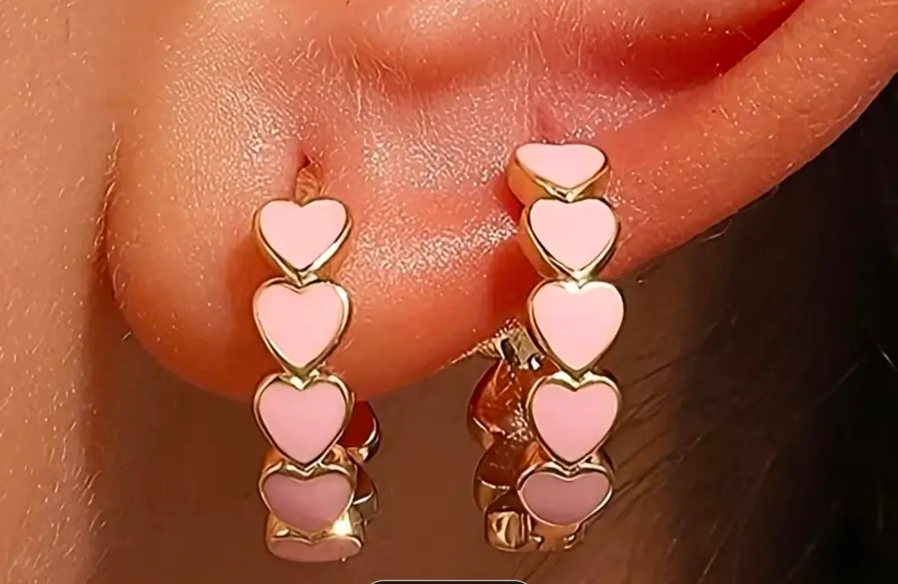 Heart Design Hoop Earrings