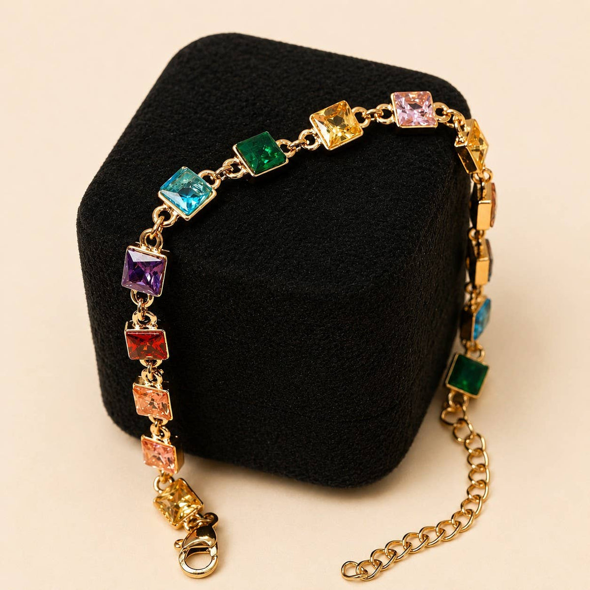 18K STAINLESS STEEL RAINBOW CRYSTAL BRACELET | 40B5264