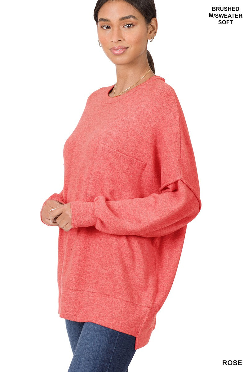 DROP SHOULDER OVERSIZED SWEATER #808