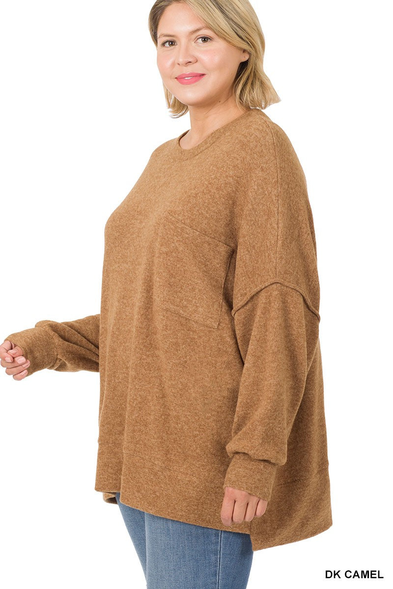 DROP SHOULDER OVERSIZED SWEATER #808