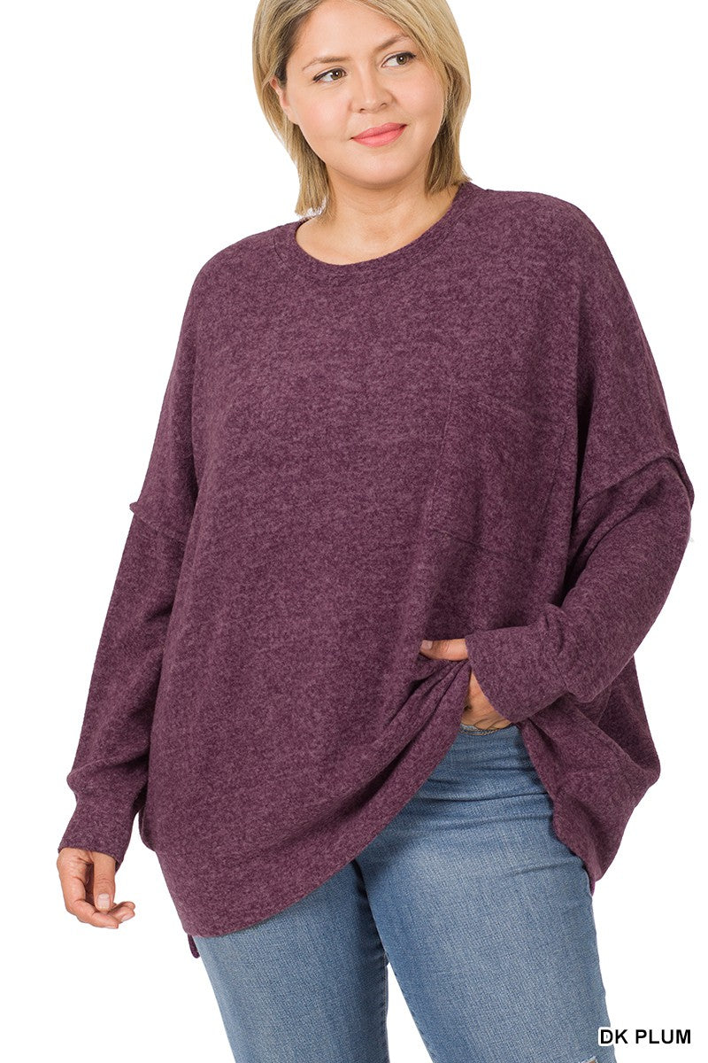 DROP SHOULDER OVERSIZED SWEATER #808