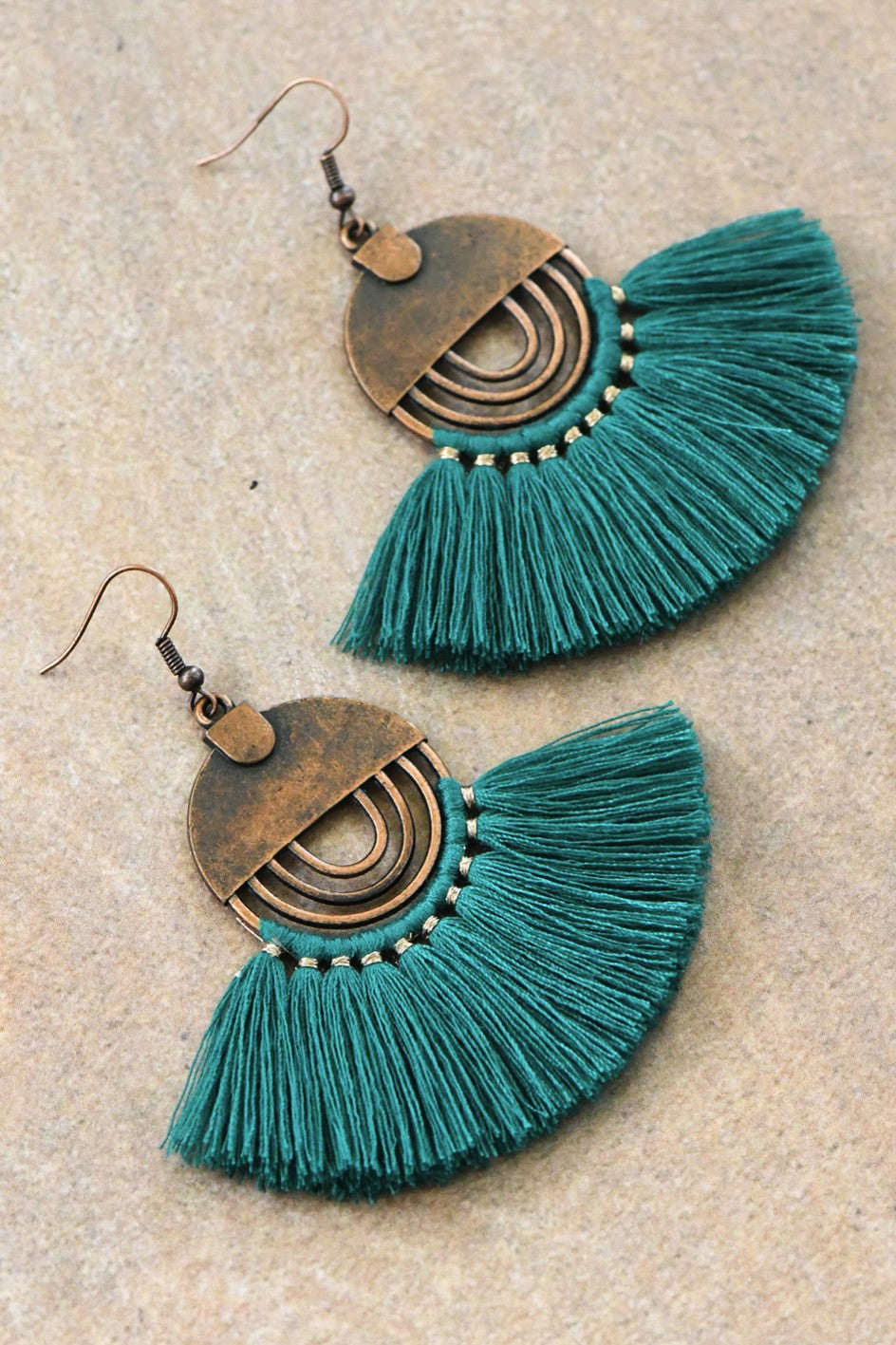 Boho Chic Fan Shaped Tassel Earrings 113