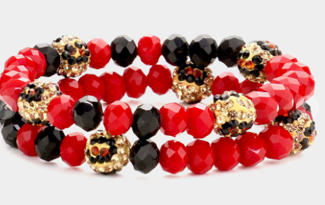 Ball Faceted Beaded Stretch Bracelets 111