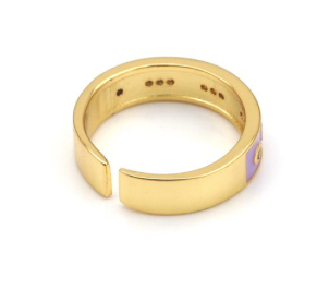 CZ On Colorful Enamel Adjustable Ring 499