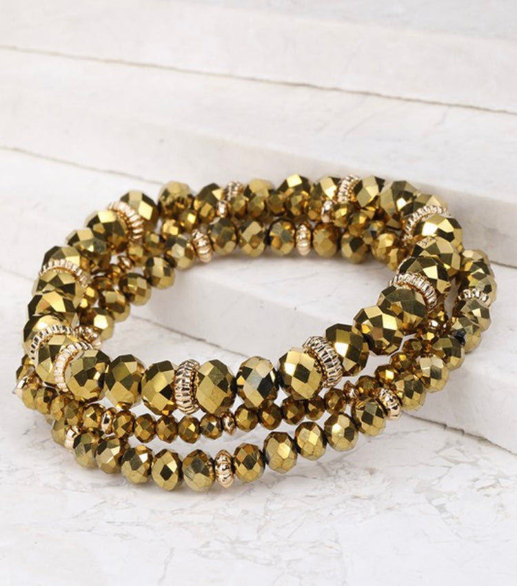 Mixed Bead Three Set Bracelet 265