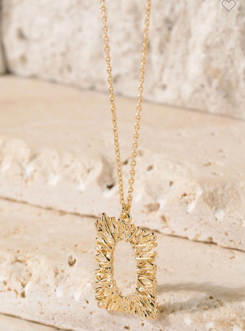 Brass Abstract Charm Necklace 171