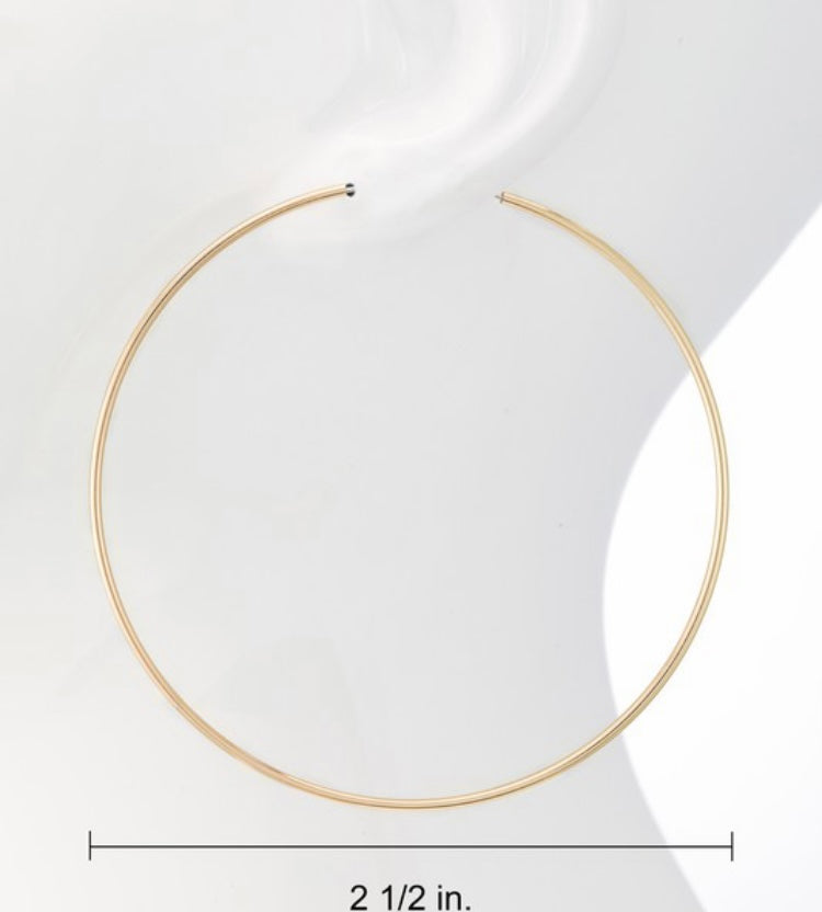 A simple and shiny metal dangle infinity hoop earrings 298