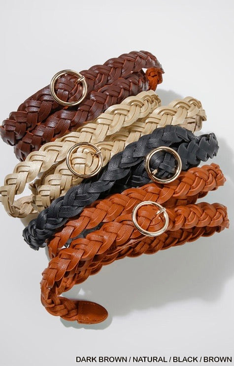 Braided Belt with Gold Buckle