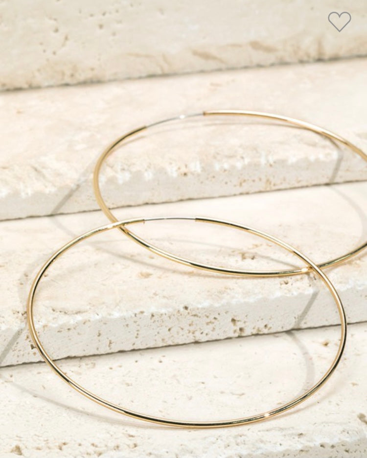 A simple and shiny metal dangle infinity hoop earrings 298