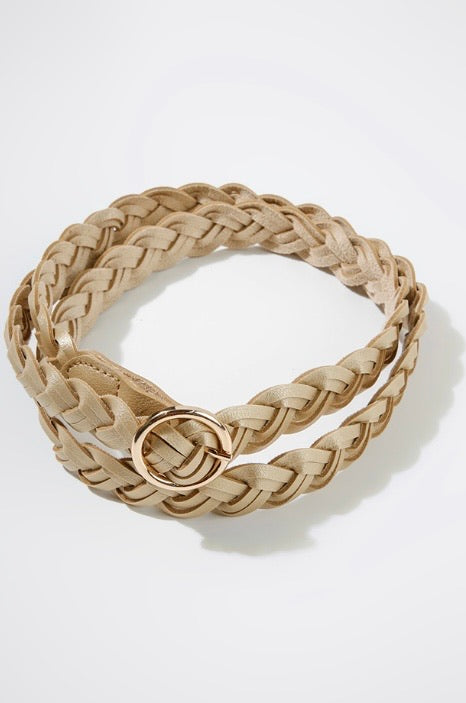 Braided Belt with Gold Buckle
