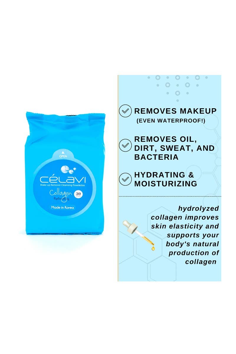 Celavi MT002 Collagen Makeup Wipes (30 Sheets) - 6 PCS