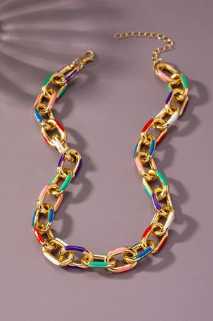 Lightweight chunky chain with enamel colors #284