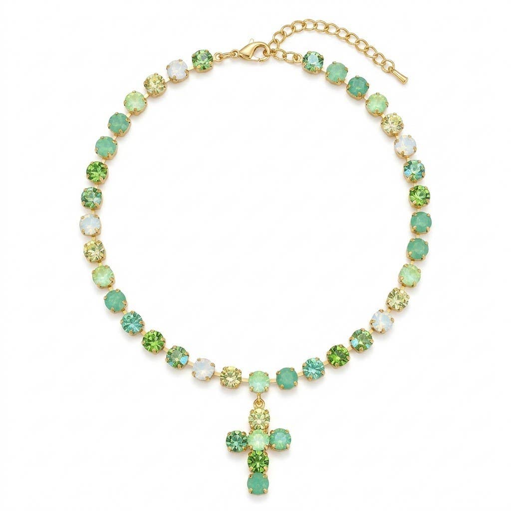Boho Rondelle Beaded Rhinestone Choker Necklace