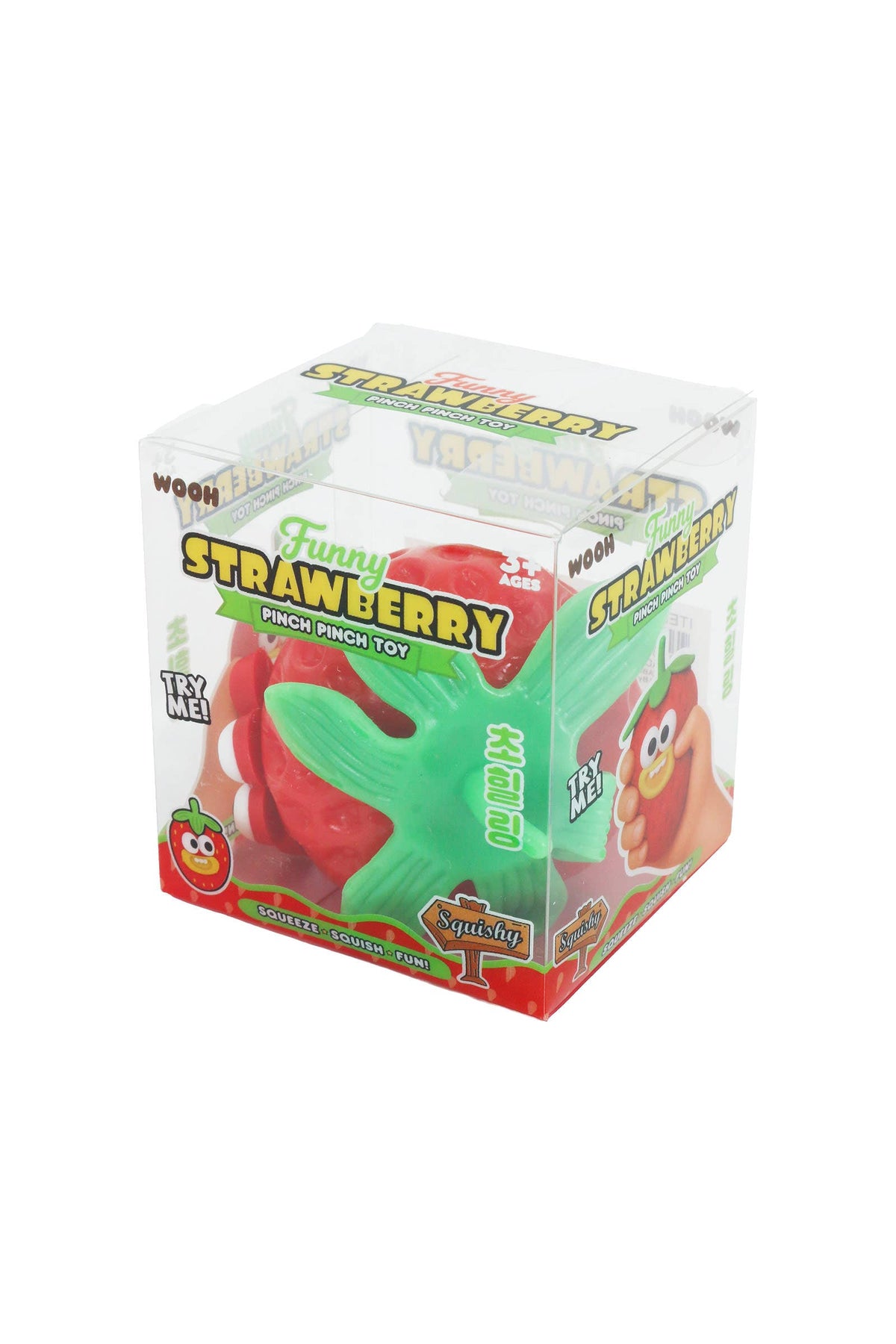 Goofy Smile Strawberry Fluffy Slime Filled TPR Squishy Toy