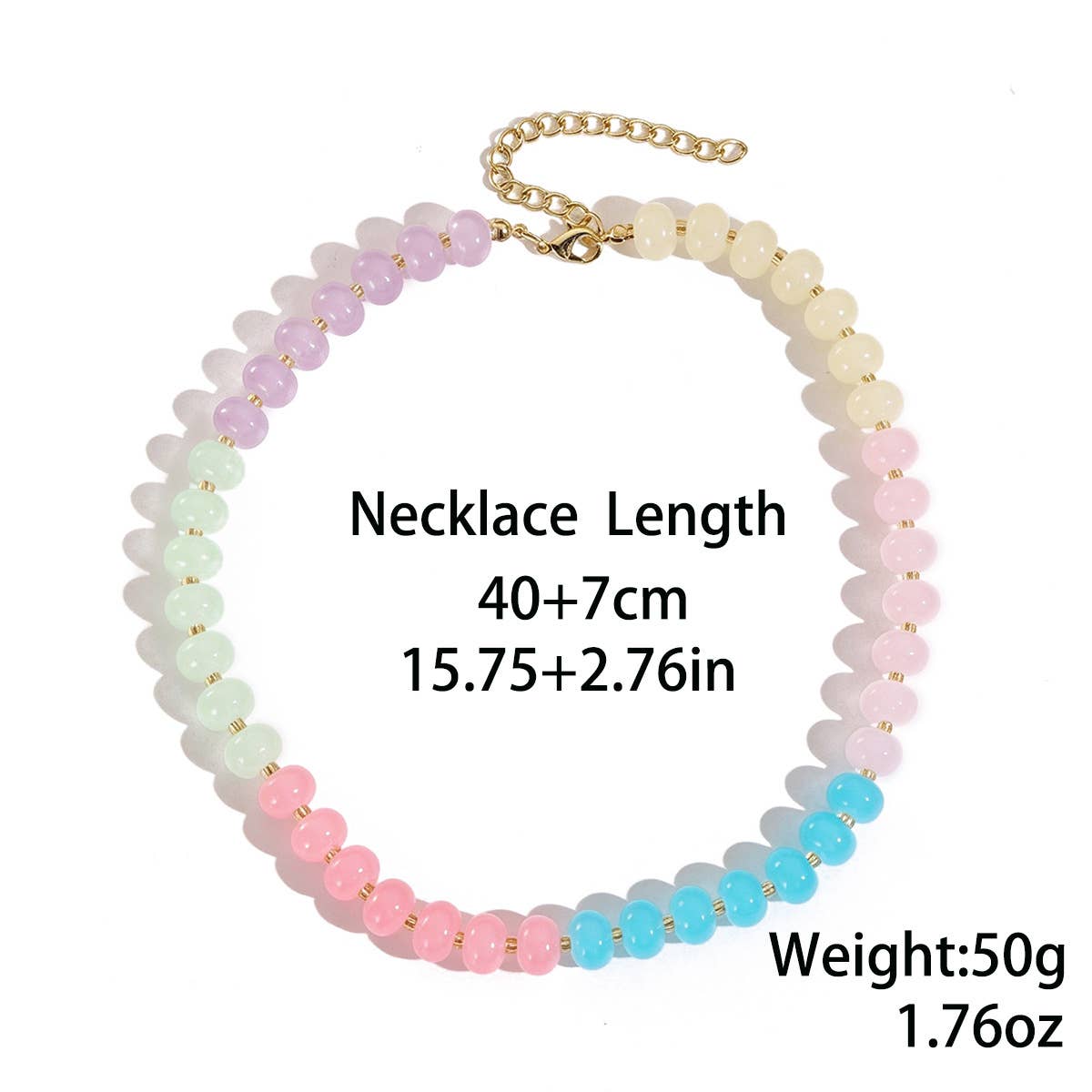 Candy-Colored Summer Beaded Necklace