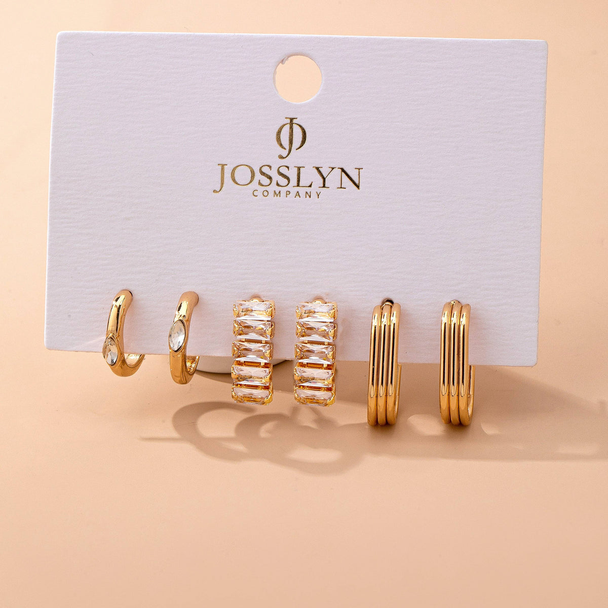 Crystal & Gold Hoop Earring Set | 80E61948