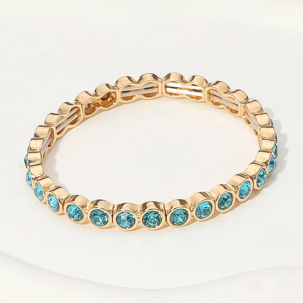 Stone Bezel Stretch Bracelet
