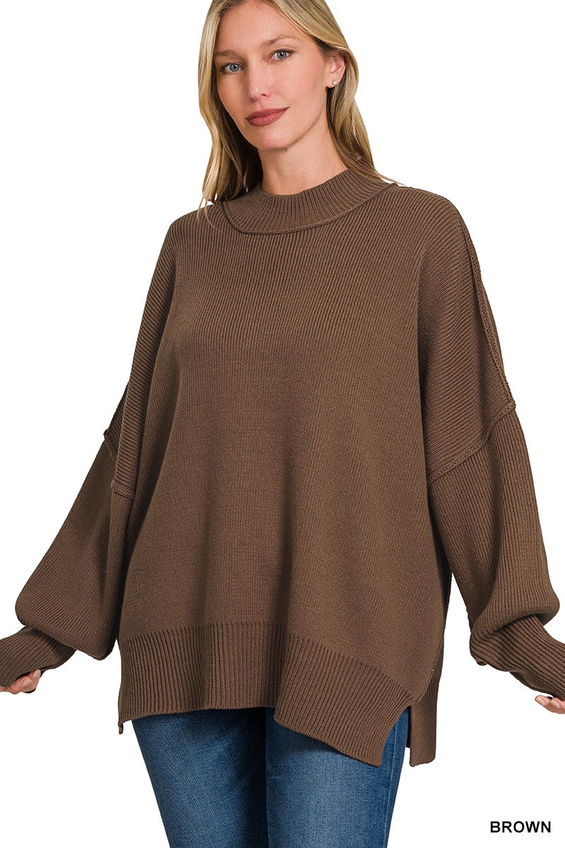 Side Slit Oversized Sweater