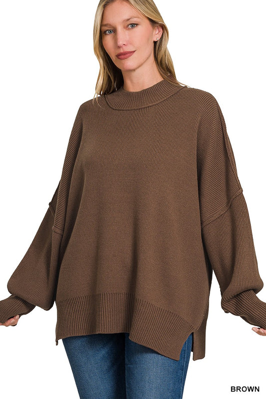 Side Slit Oversized Sweater