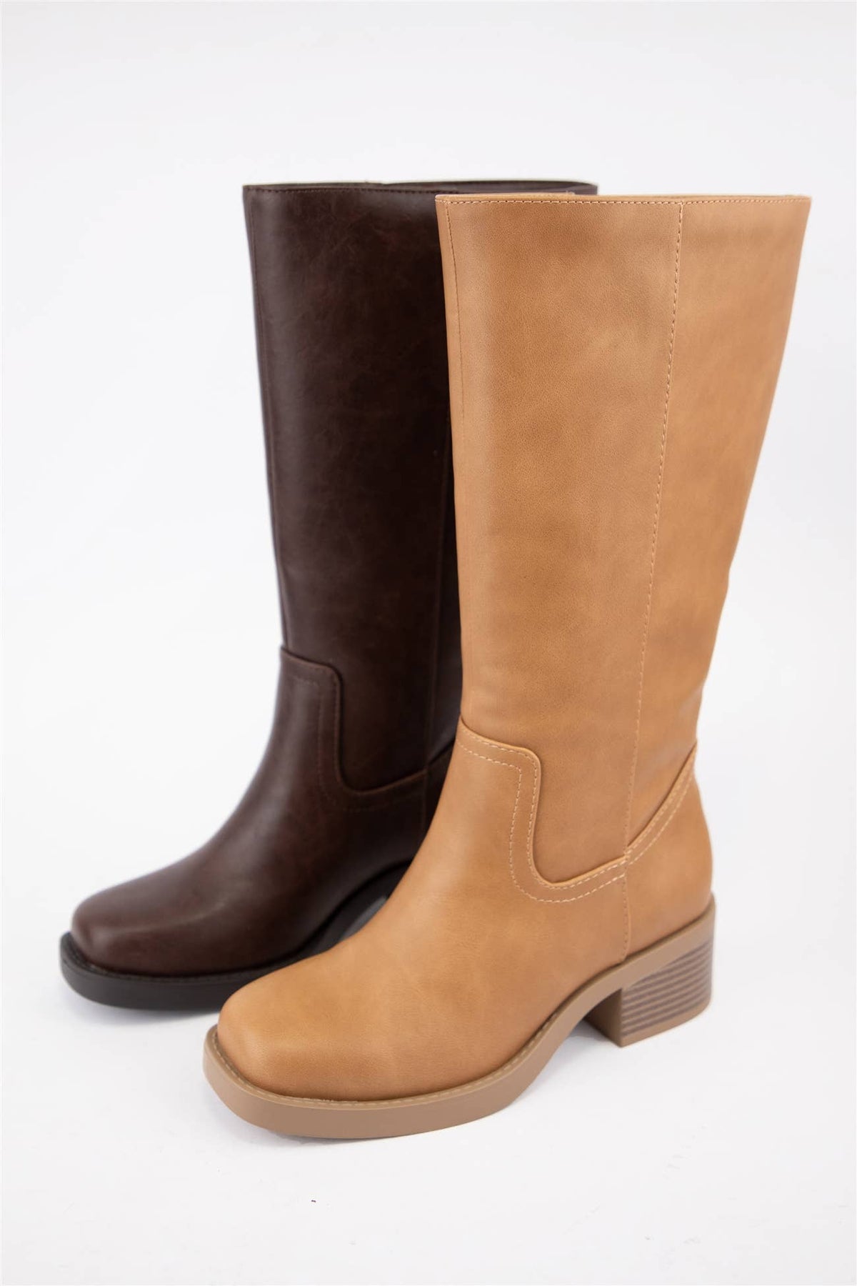 [BEST SELLER] BELVIN all Boots Low Block Heel Versatile Ever