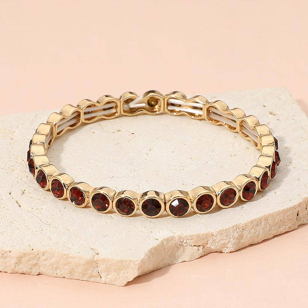 Stone Bezel Stretch Bracelet