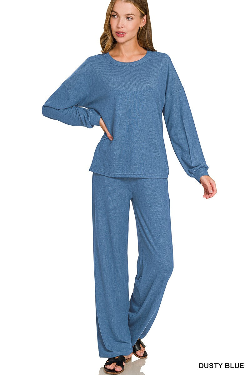 Soft Hacci Pullover & Pants Set