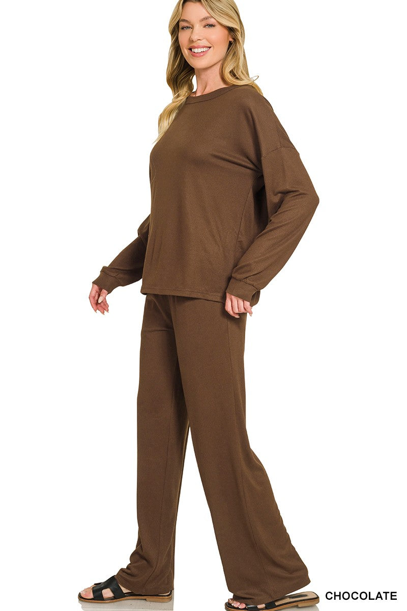 Soft Hacci Pullover & Pants Set