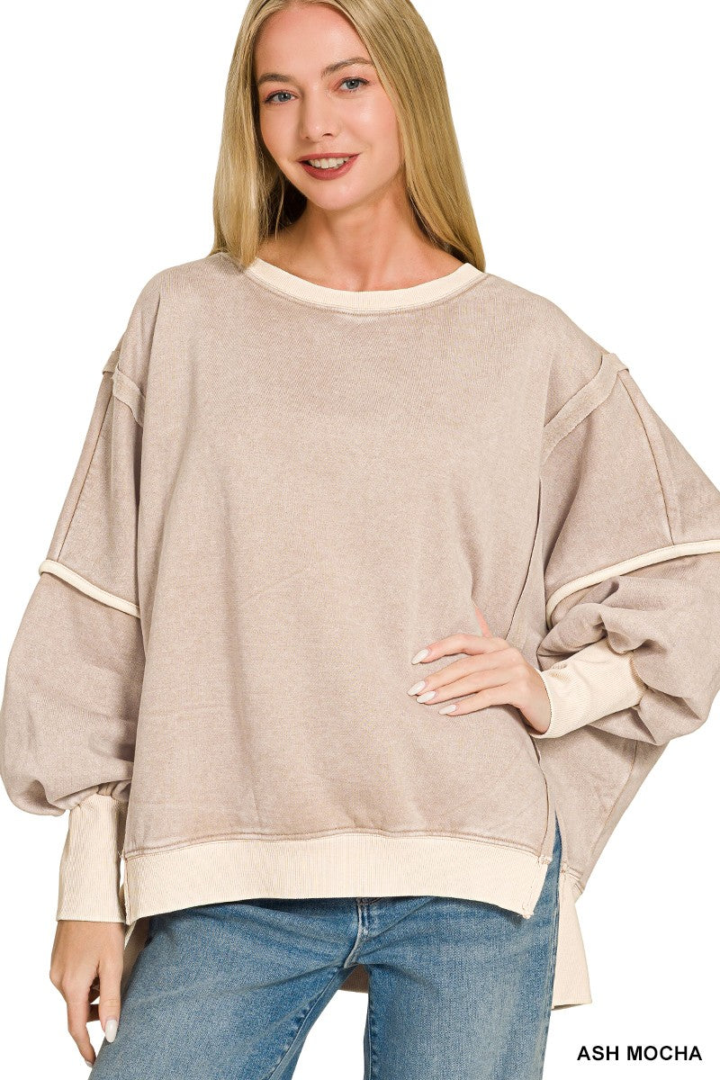 Fleece Acid Washed  Sweatshirts