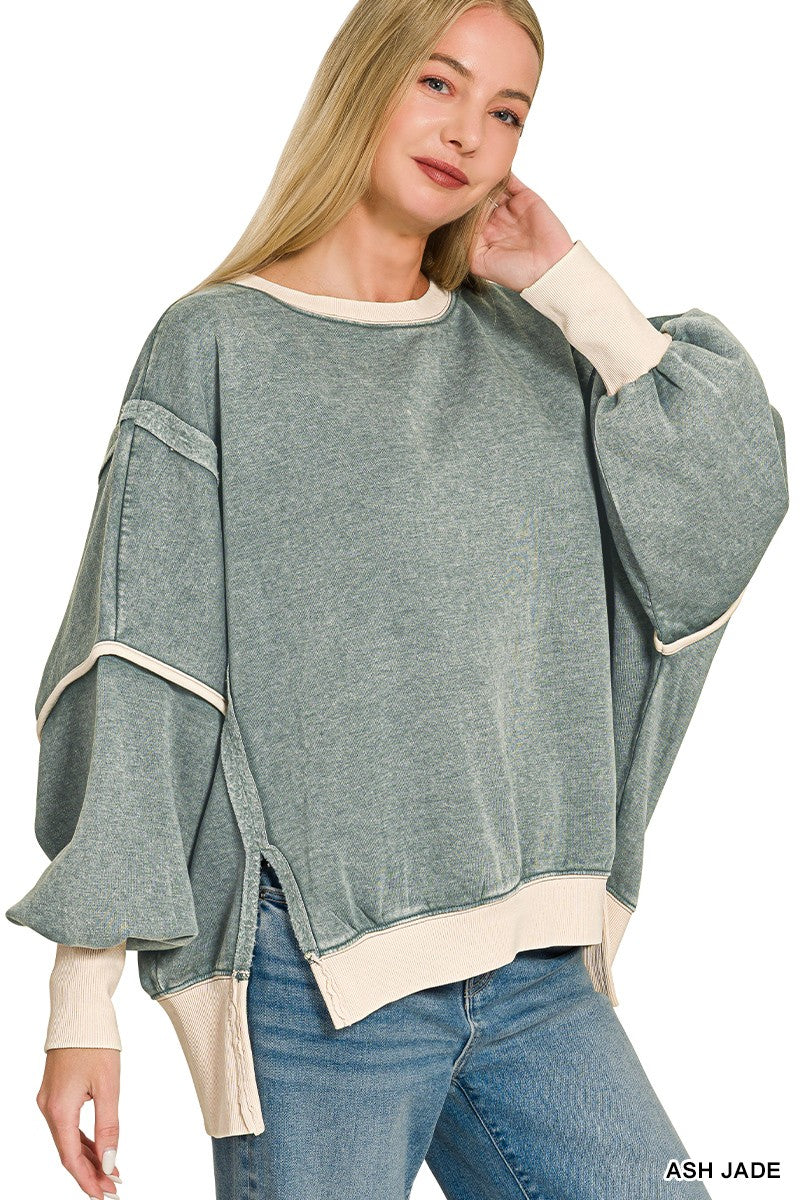 Fleece Acid Washed  Sweatshirts
