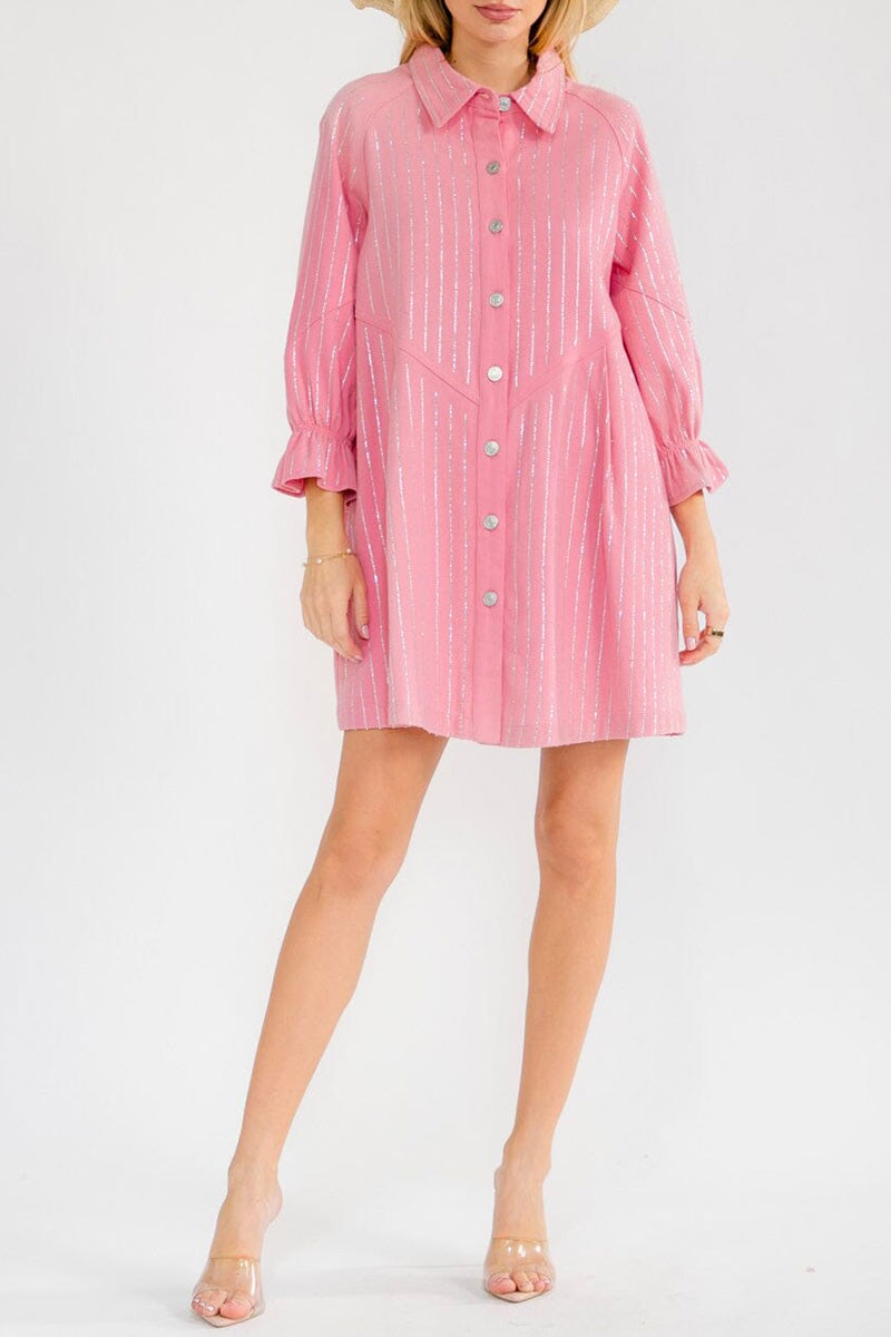 Rhinestones Denim Mini Dress