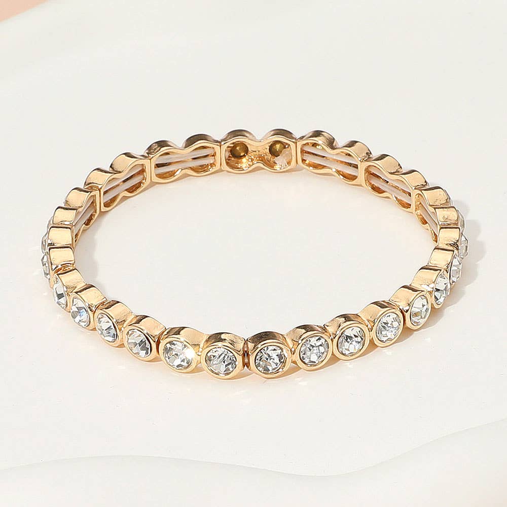 Stone Bezel Stretch Bracelet