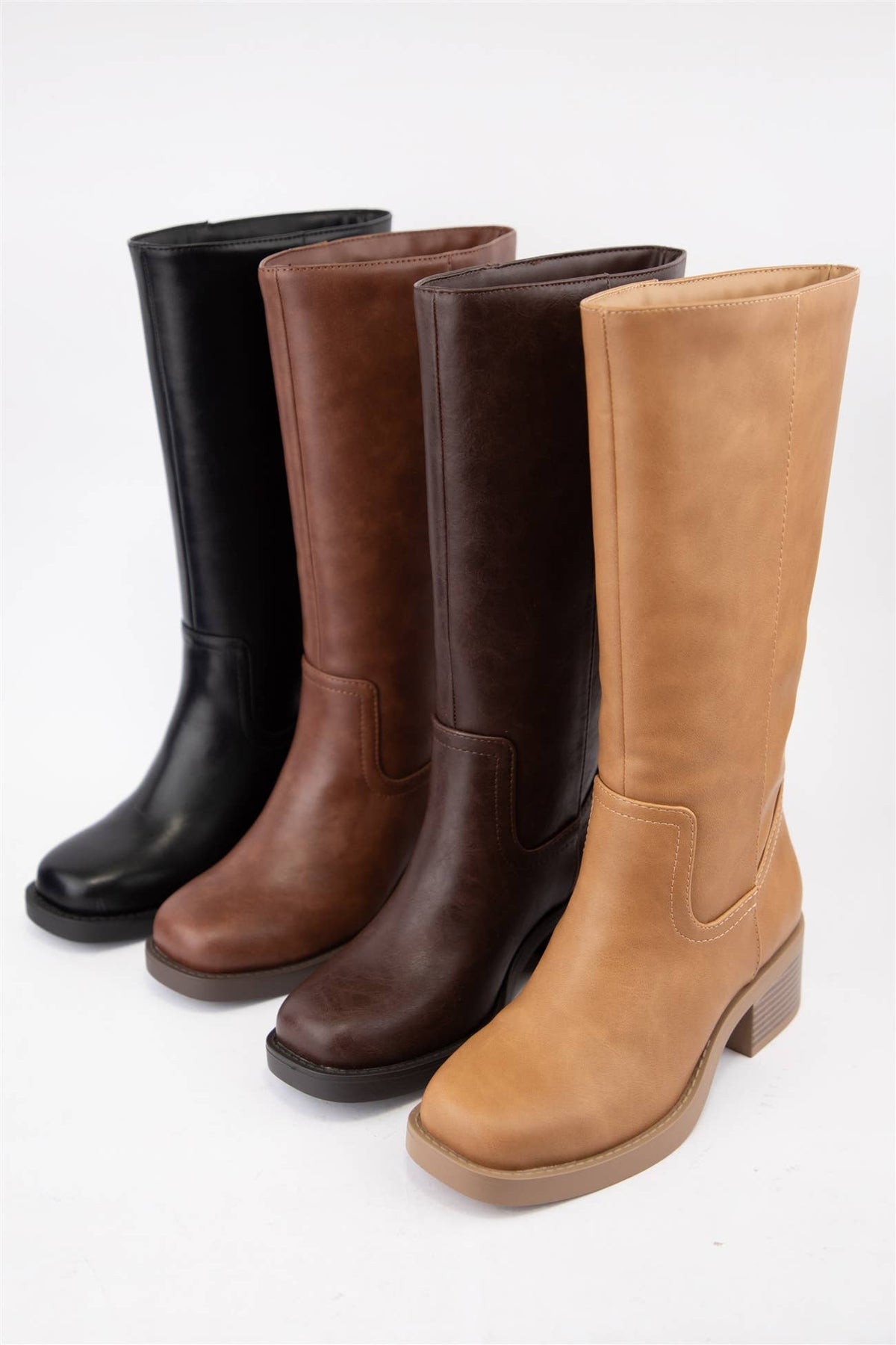 [BEST SELLER] BELVIN all Boots Low Block Heel Versatile Ever
