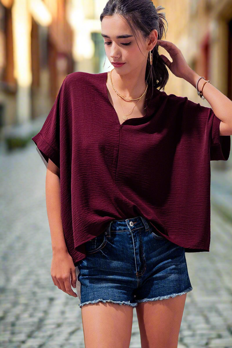 OVERSIZED SHORT SLEEVE TOP  #193