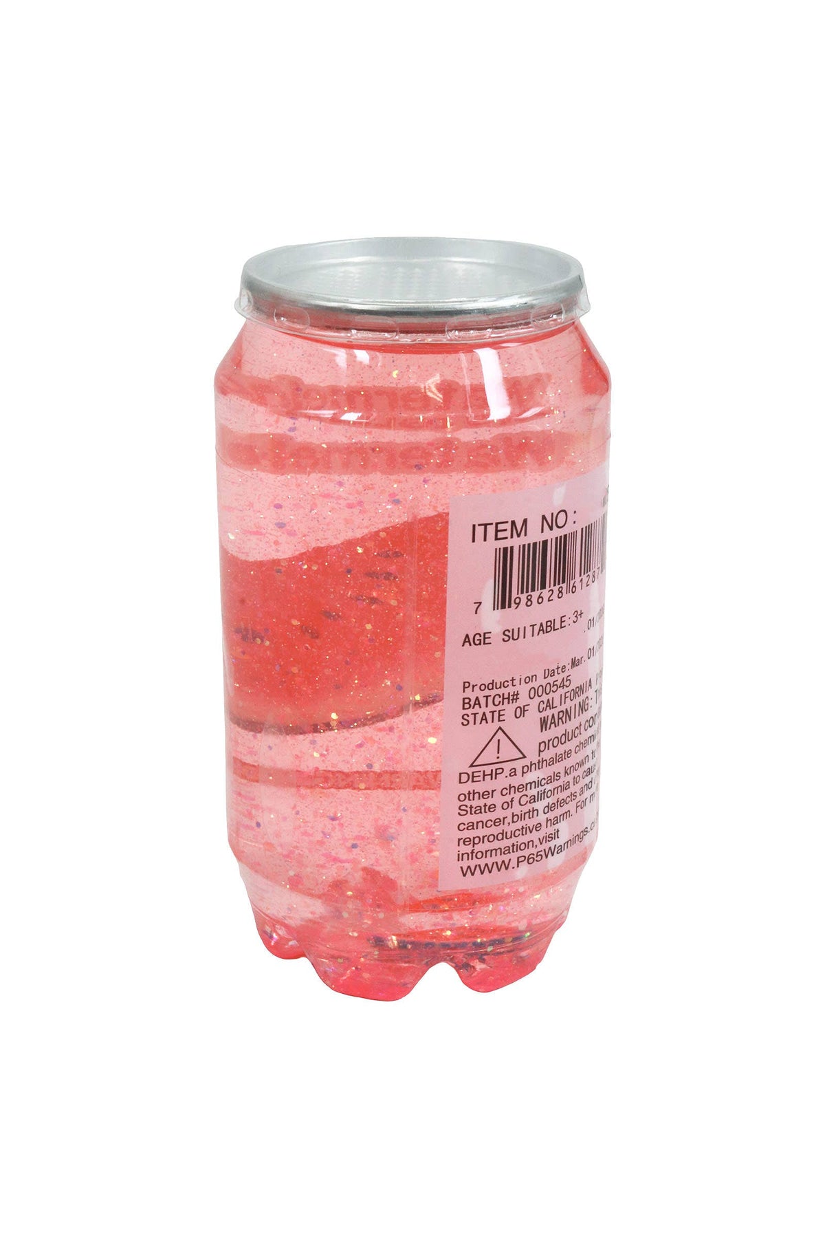 Sparkling Pink Fruit Variety Soda Can Glitter Slime