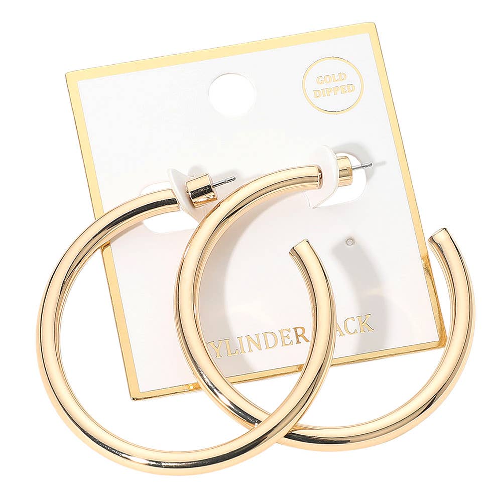 Gold Dipped Bold Open Hoop Earrings