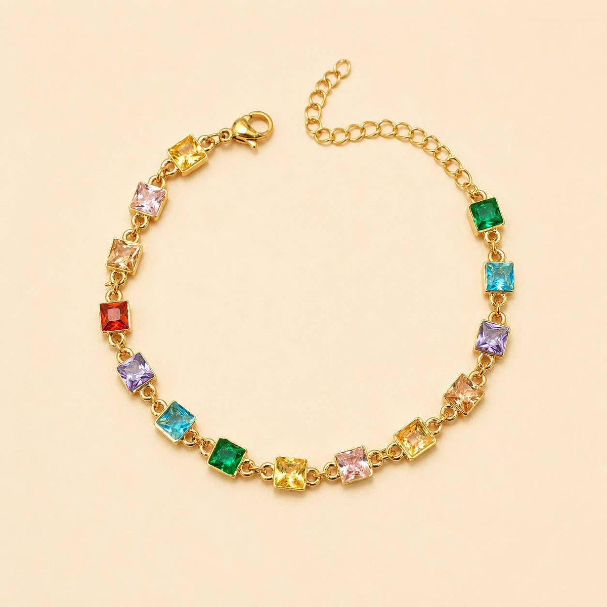 18K STAINLESS STEEL RAINBOW CRYSTAL BRACELET | 40B5264