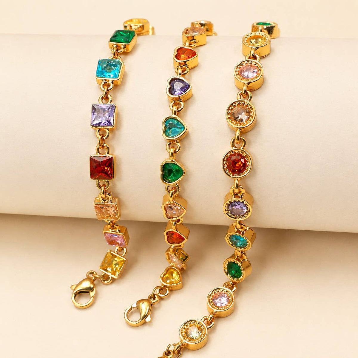 18K STAINLESS STEEL RAINBOW CRYSTAL BRACELET | 40B5264
