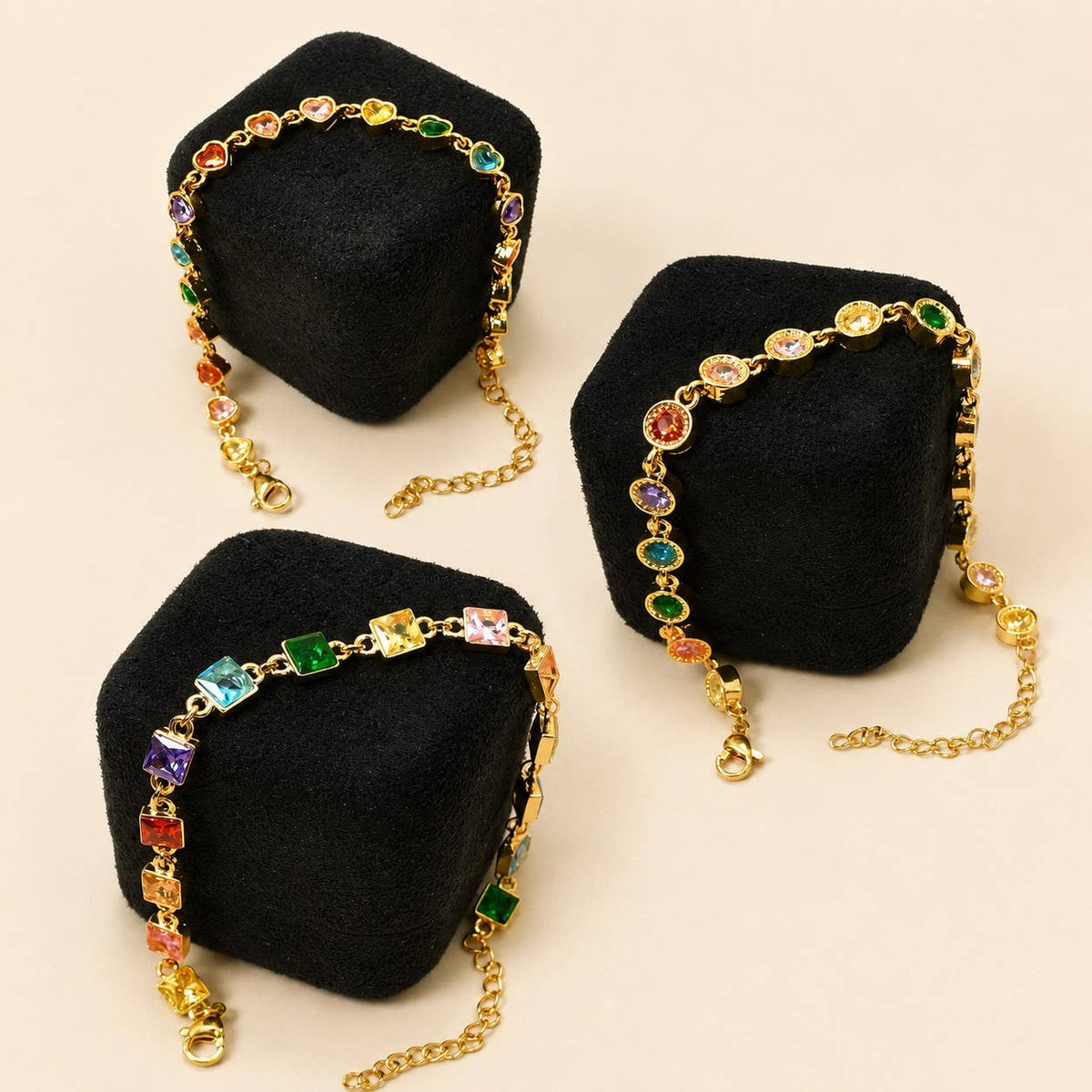 18K STAINLESS STEEL RAINBOW CRYSTAL BRACELET | 40B5264