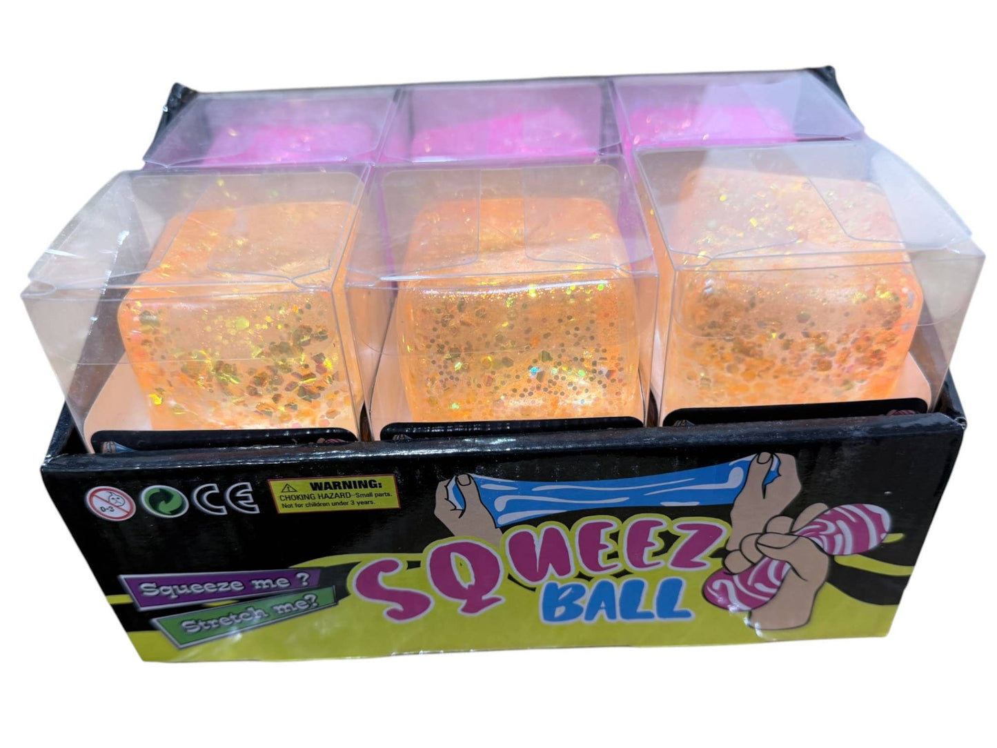 Glitter Squishy Cube 12ct PDQ