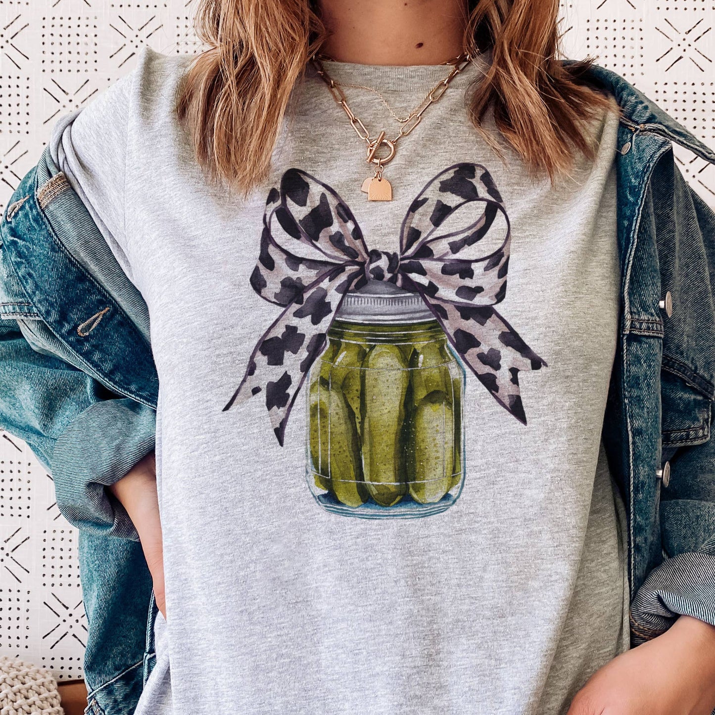 Pickle Pickles and Leopard Bow Pickle Lover Graphic Tee