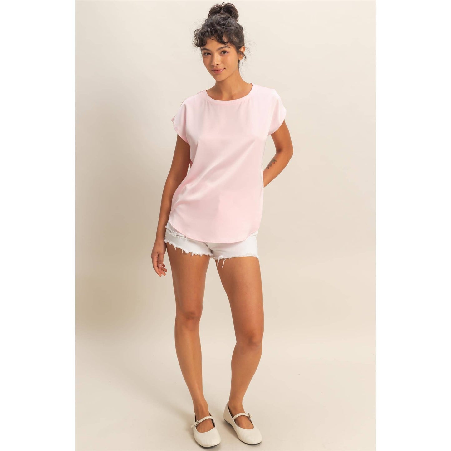 Satin Dolman Blouse