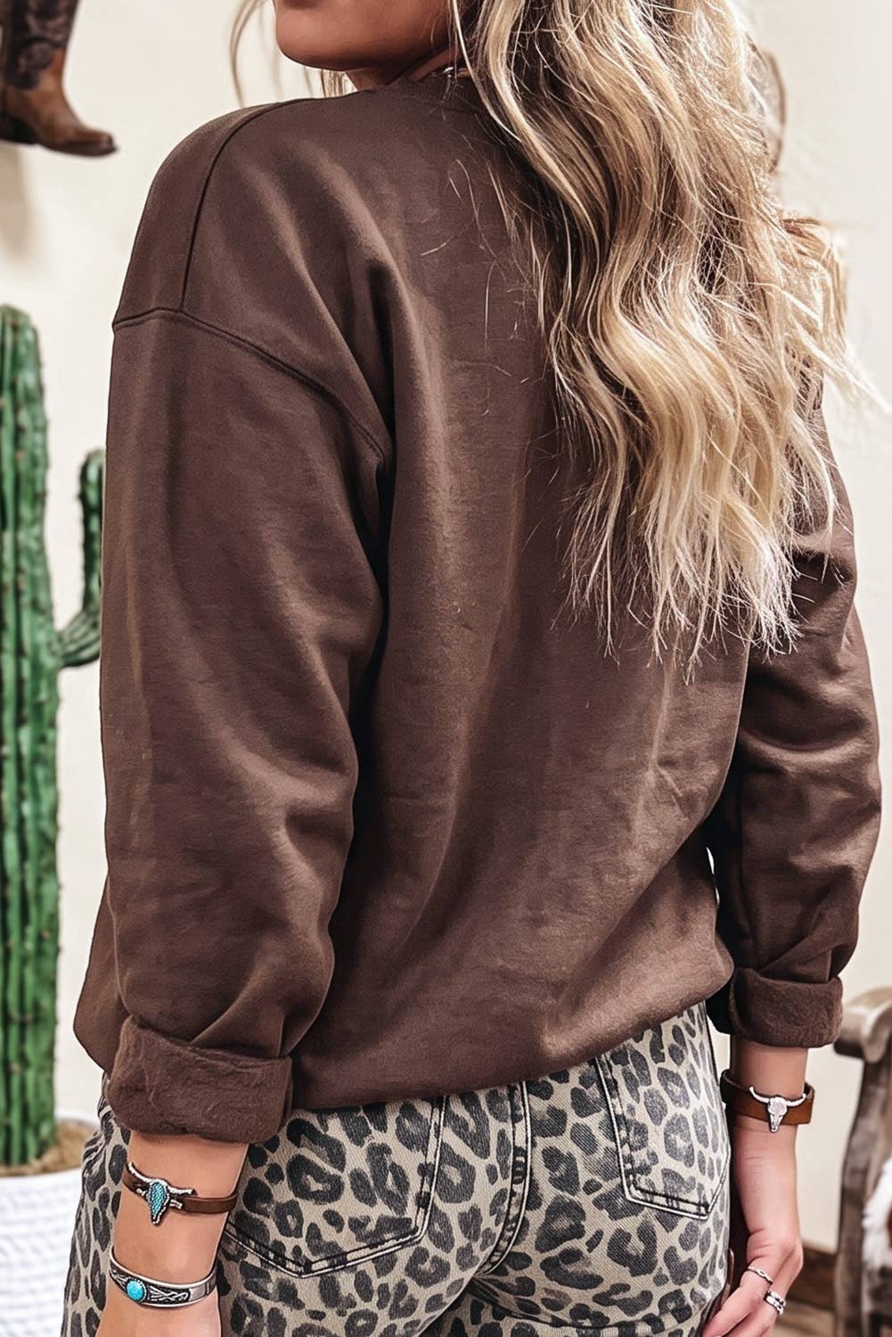 Striped PRAY Embroidered Patch Crew Neck Sweatshirt | S-4X