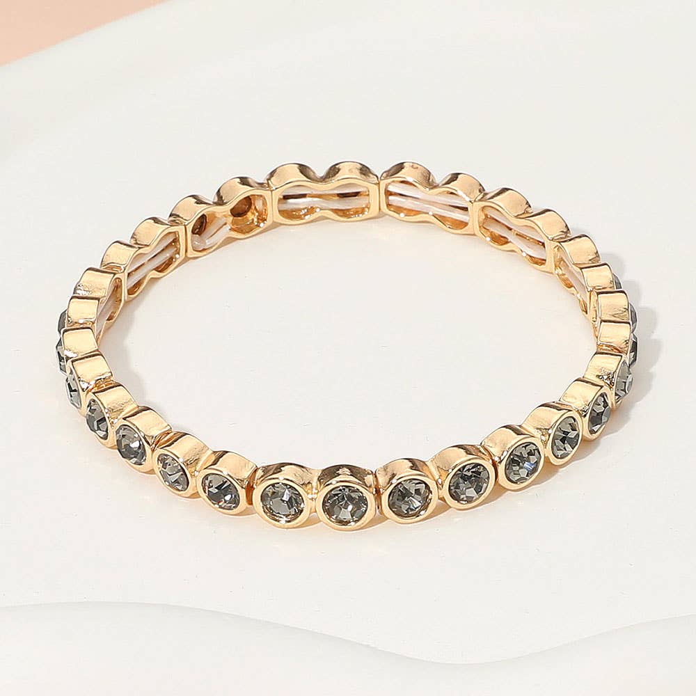 Stone Bezel Stretch Bracelet