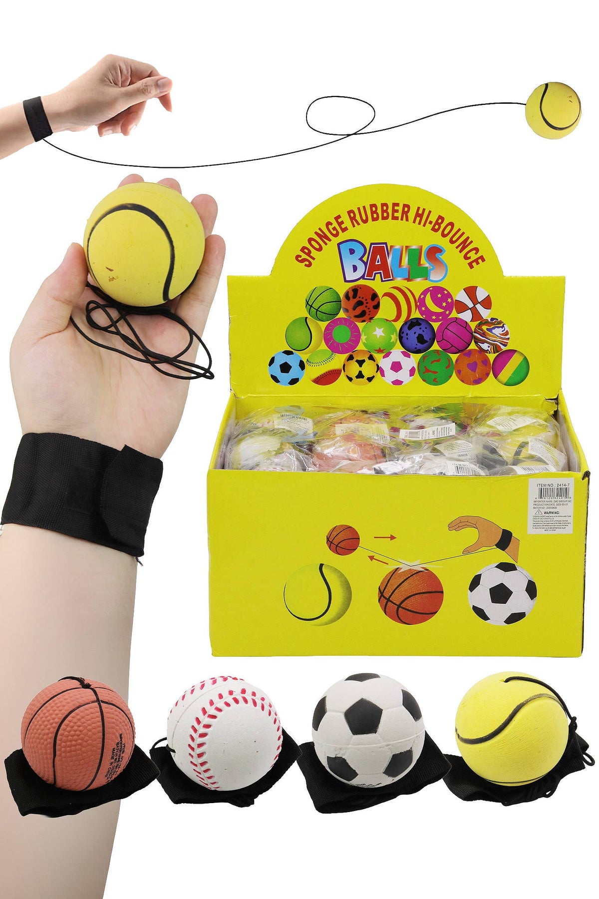 Throw Back Sports Bouncy Rubber Return Ball