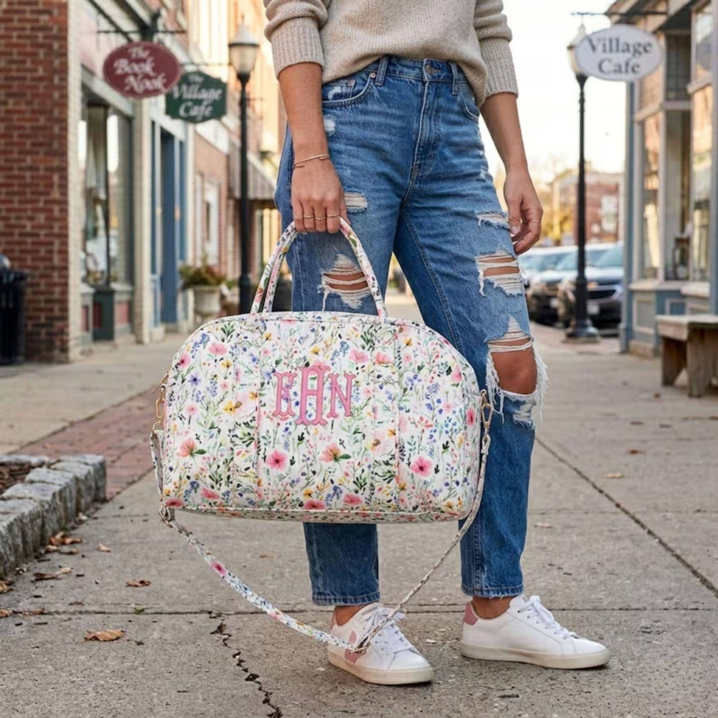Floral Weekender Duffel Bag Travel Bag Wildflower Wanderlust